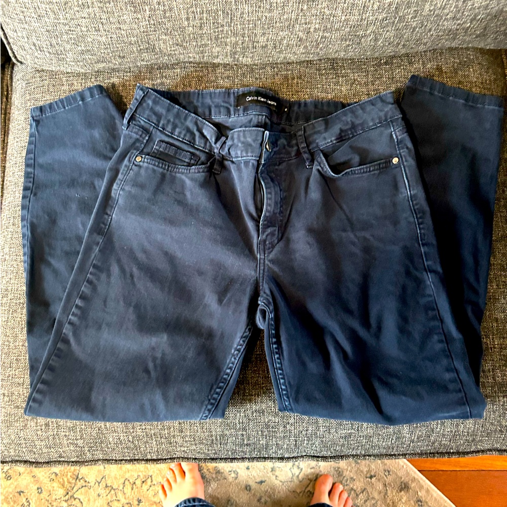 Navy ankle pants